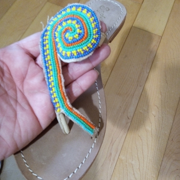 Seychelles seed bead toe wrap leather sandals women's size 8.5 GUC - Picture 5 of 5